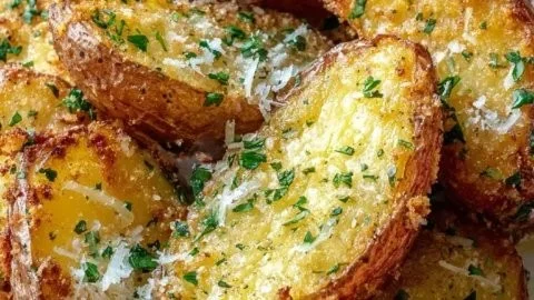 Air Fryer Baked Garlic Parmesan Potatoes