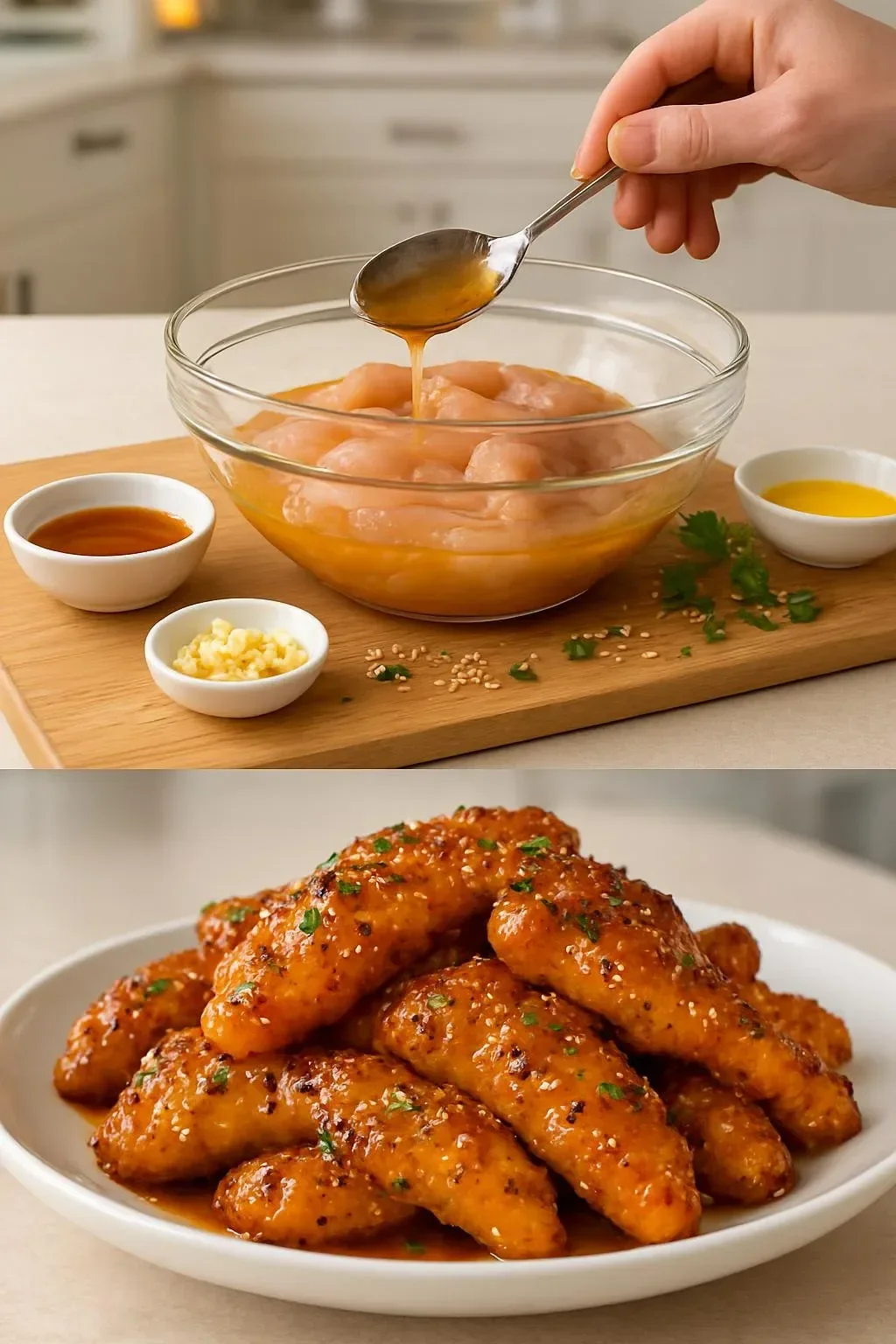 Air Fryer Honey Butter Garlic Chicken Tenders