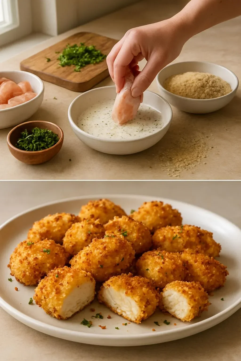 Air Fryer Ranch-Crusted Chicken Bites