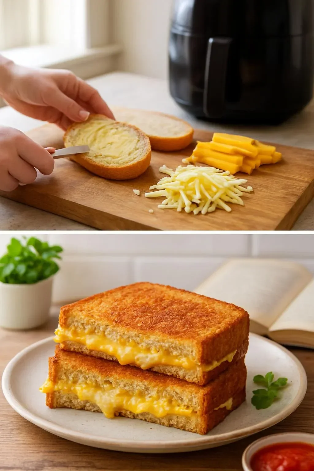 Easy Air Fryer Grilled Cheese Sandwich