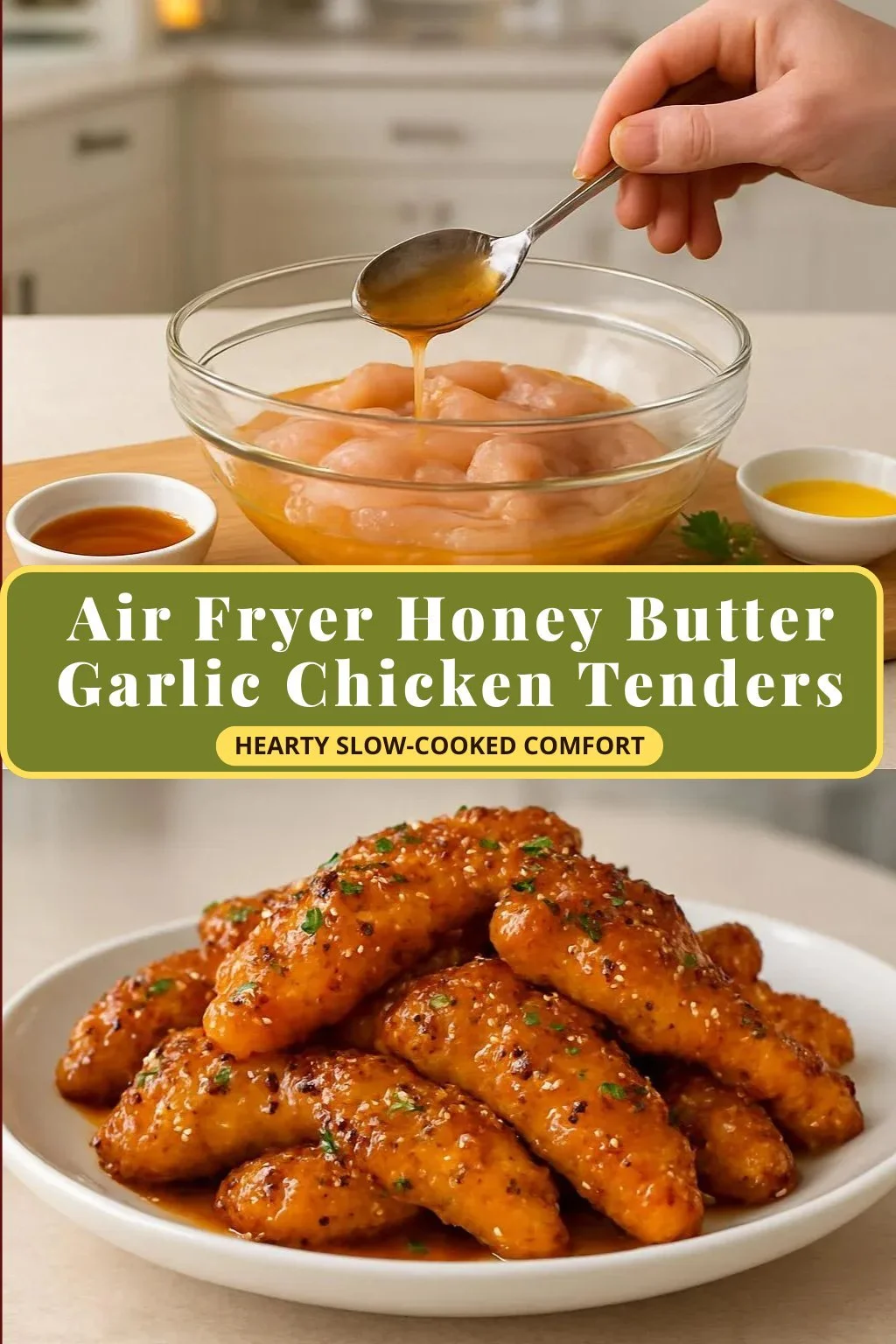 Air Fryer Honey Butter Garlic Chicken Tenders