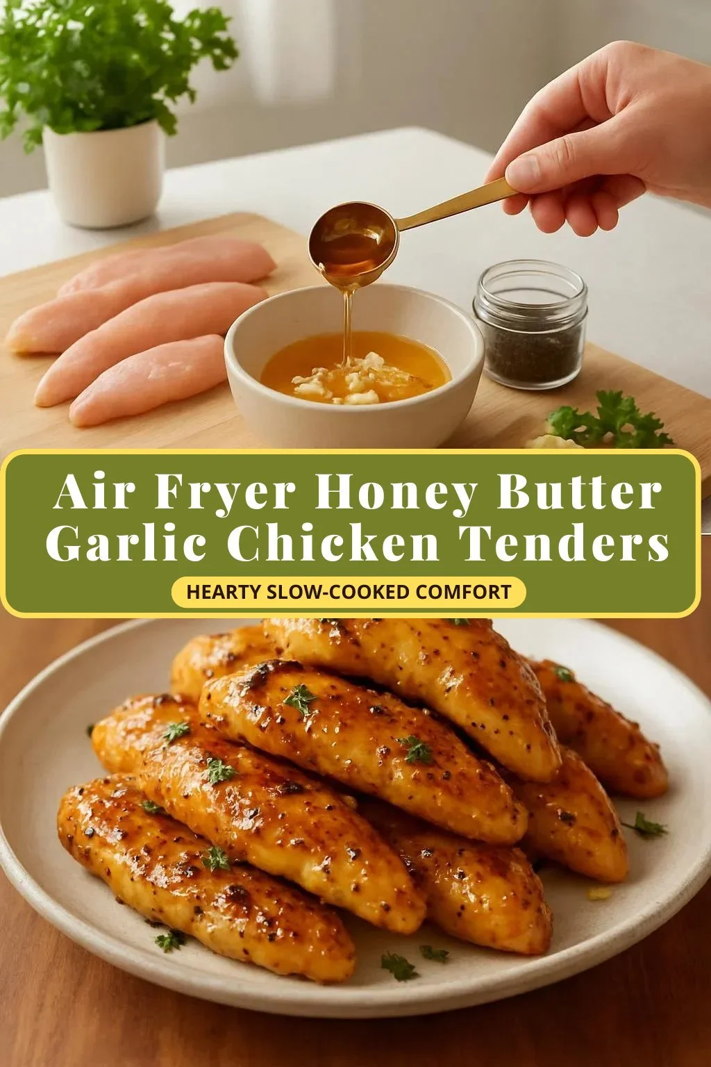 Air Fryer Honey Butter Garlic Chicken Tenders