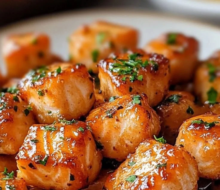 Air Fryer Honey Garlic Salmon Bites