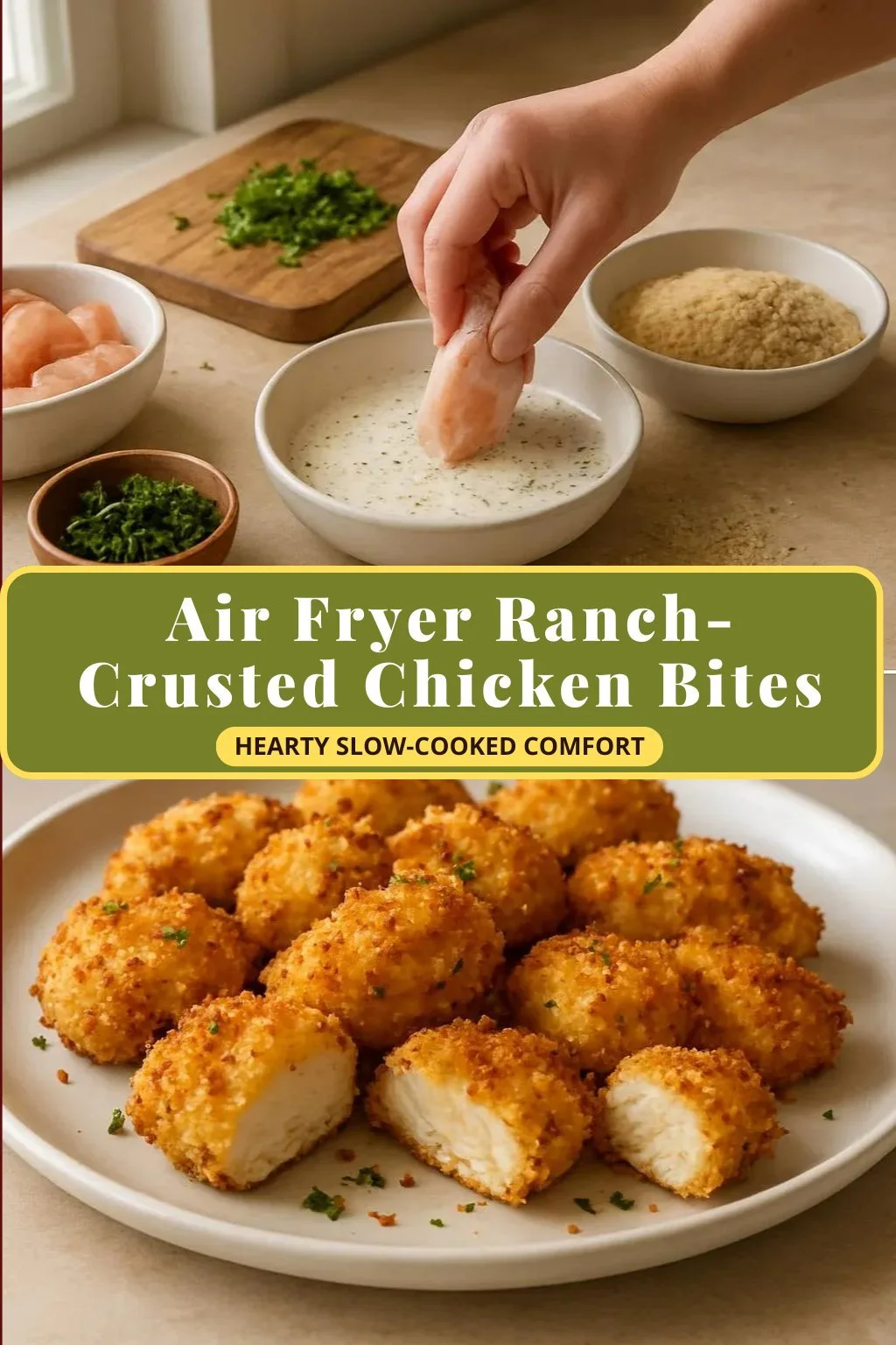 Air Fryer Ranch-Crusted Chicken Bites