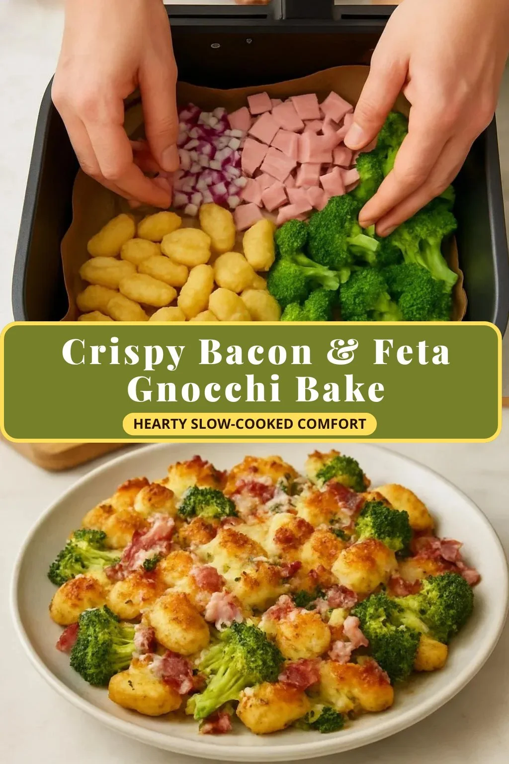 Crispy Bacon & Feta Gnocchi Bake