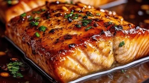 Crispy Honey Garlic Glazed Salmon