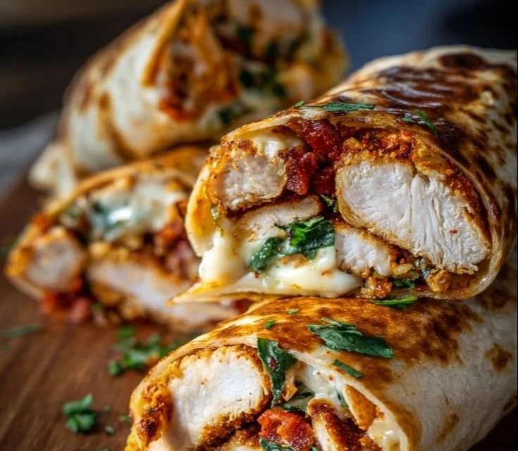 Crunchy Crispy Air Fryer Chicken & Mozzarella Wraps
