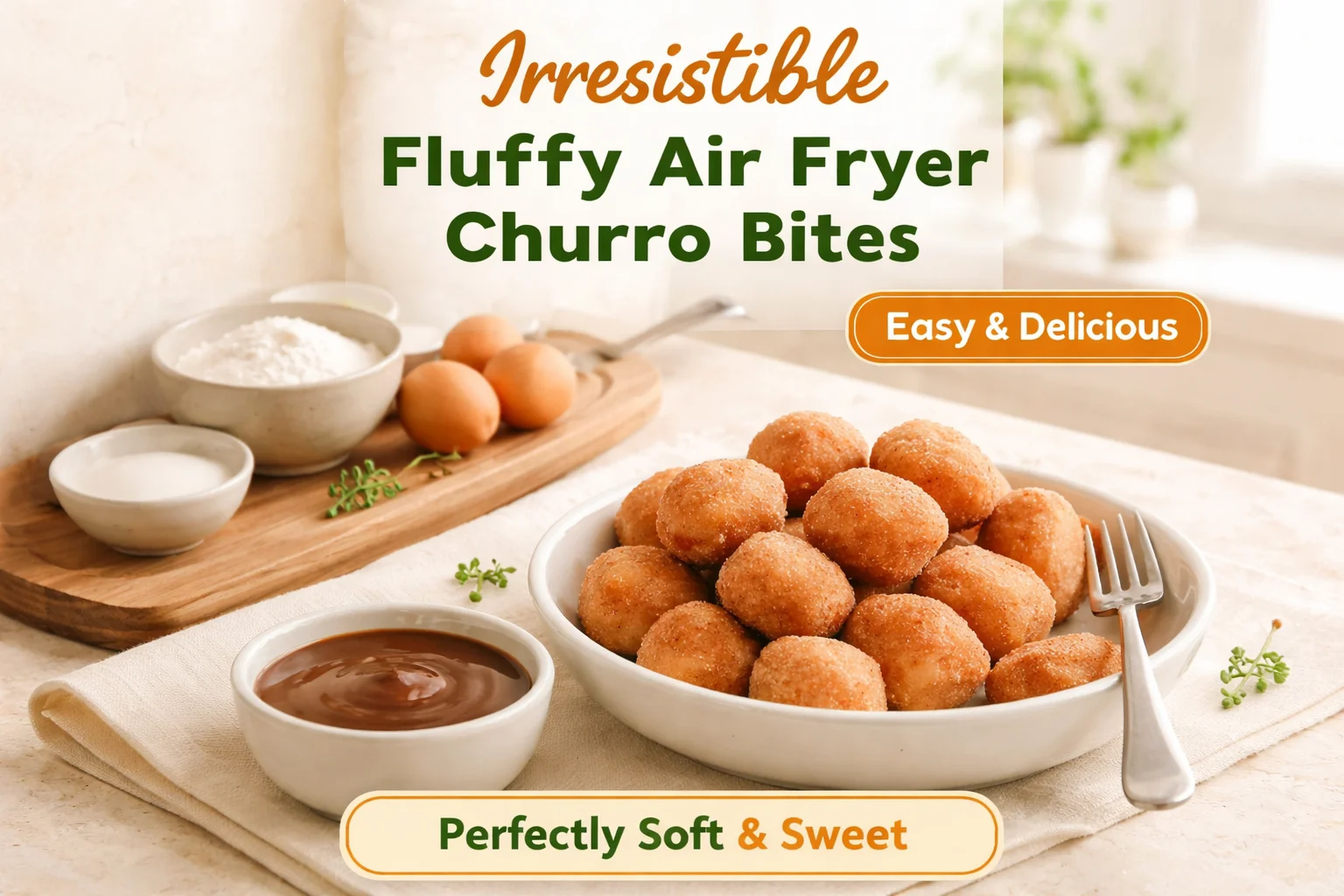 Fluffy Air Fryer Churro Bites