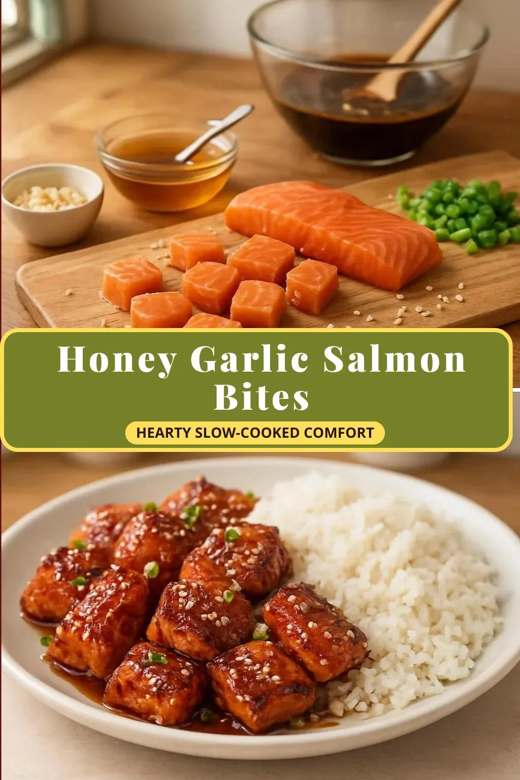 Honey Garlic Salmon Bites