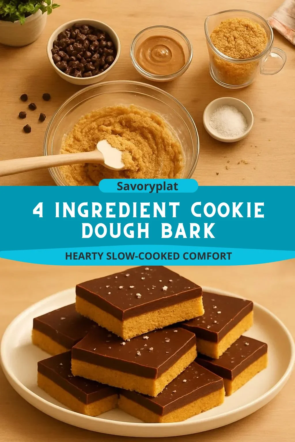 4 Ingredient Cookie Dough Bark