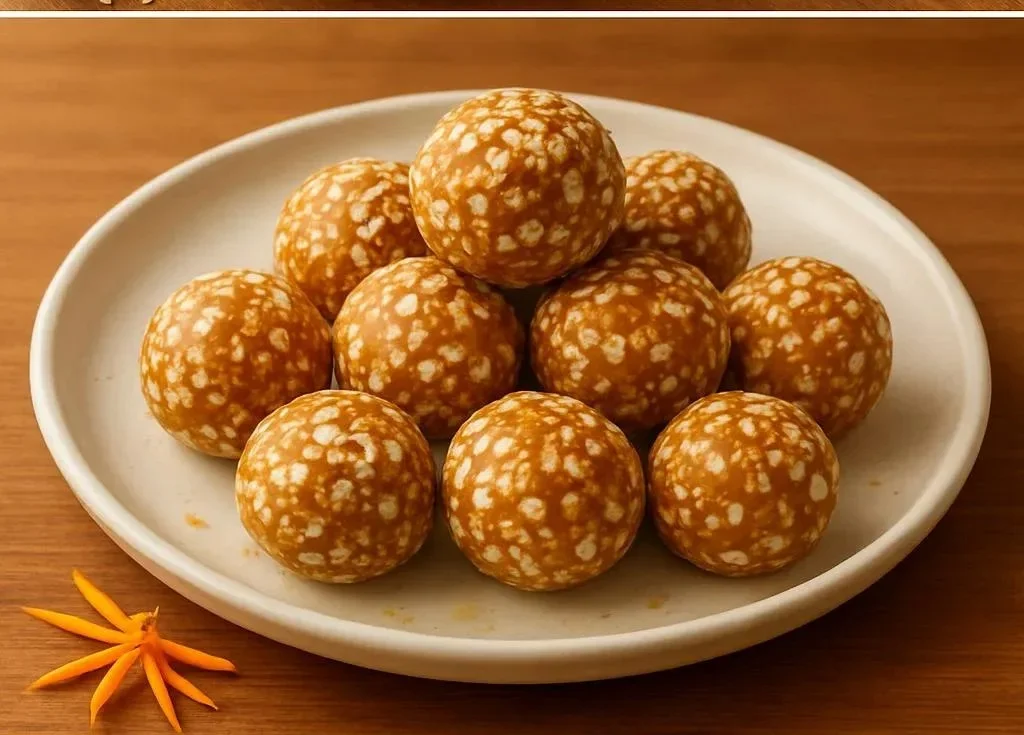 Healthy Carrot Cake Energy Balls made with oats, carrots, and spices