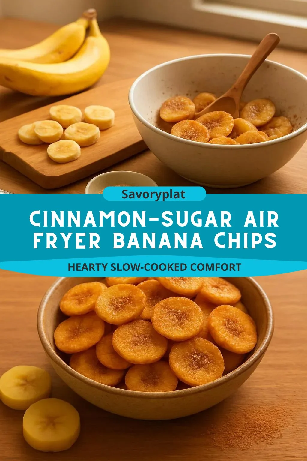 Cinnamon-Sugar Air Fryer Banana Chips