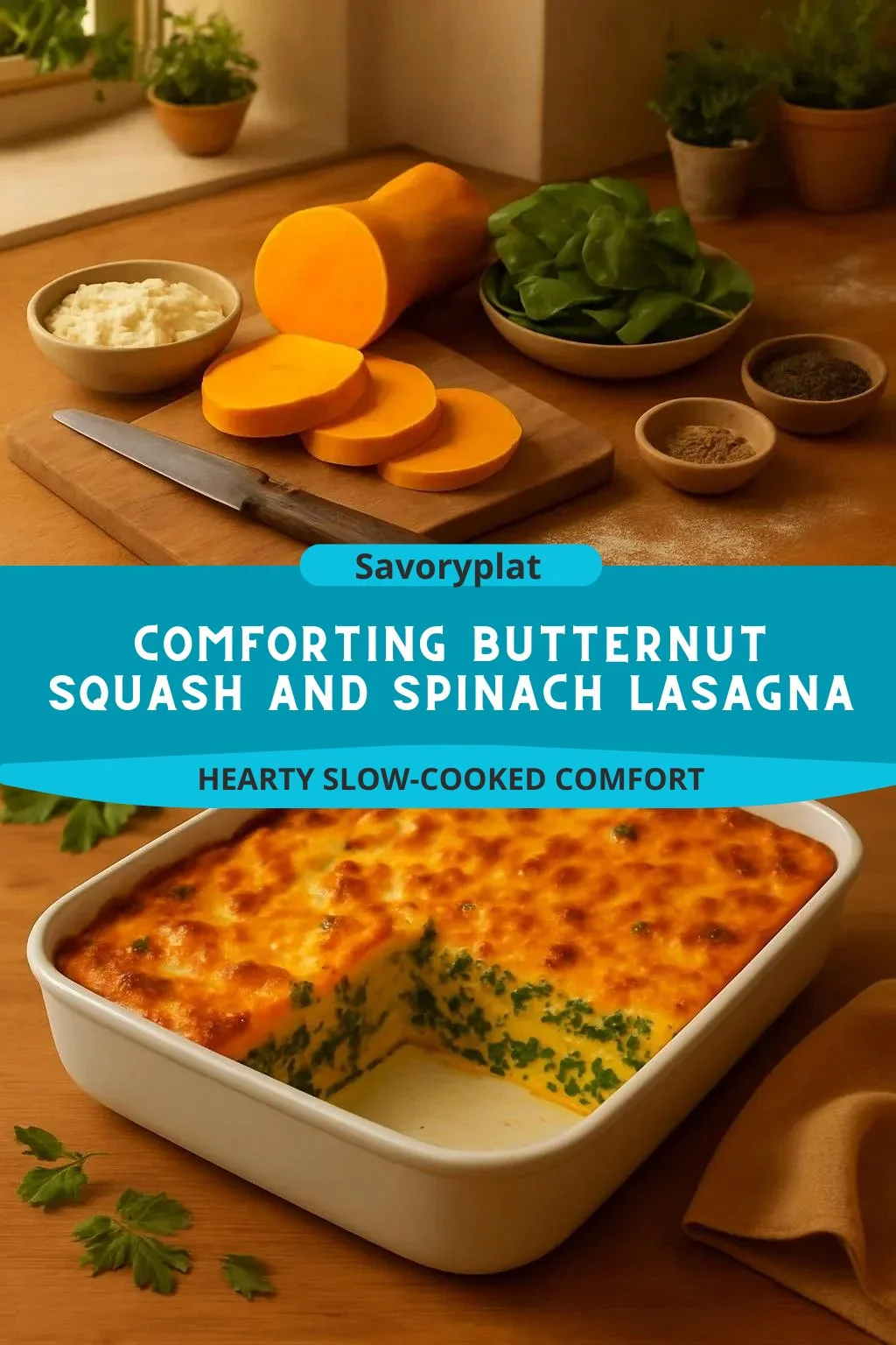 Comforting Butternut Squash and Spinach Lasagna