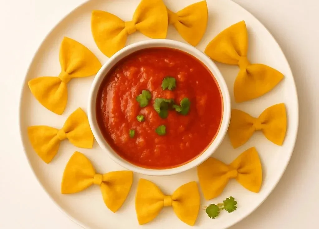 Festive bow-shaped tortilla chips for parties and gatherings