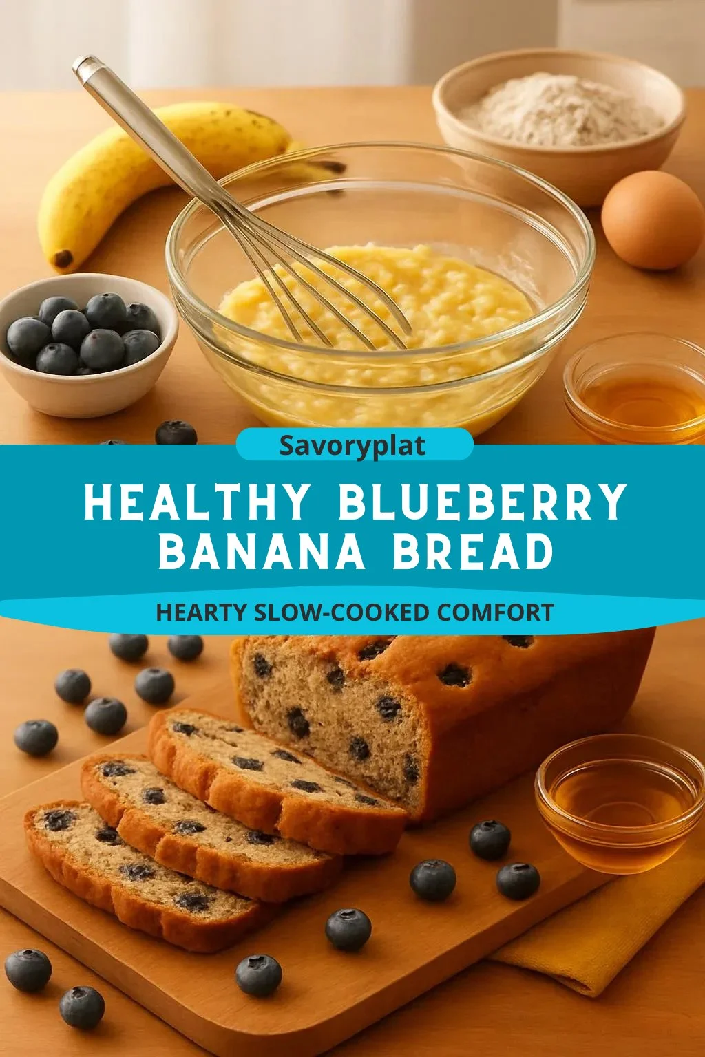 Healthy Blueberry Banana Bread