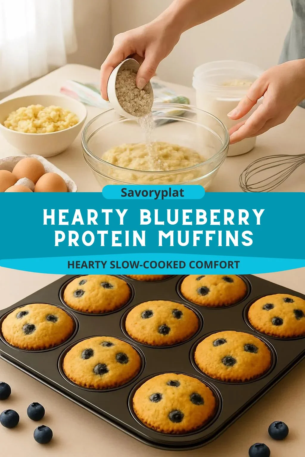 Hearty Blueberry Protein Muffins