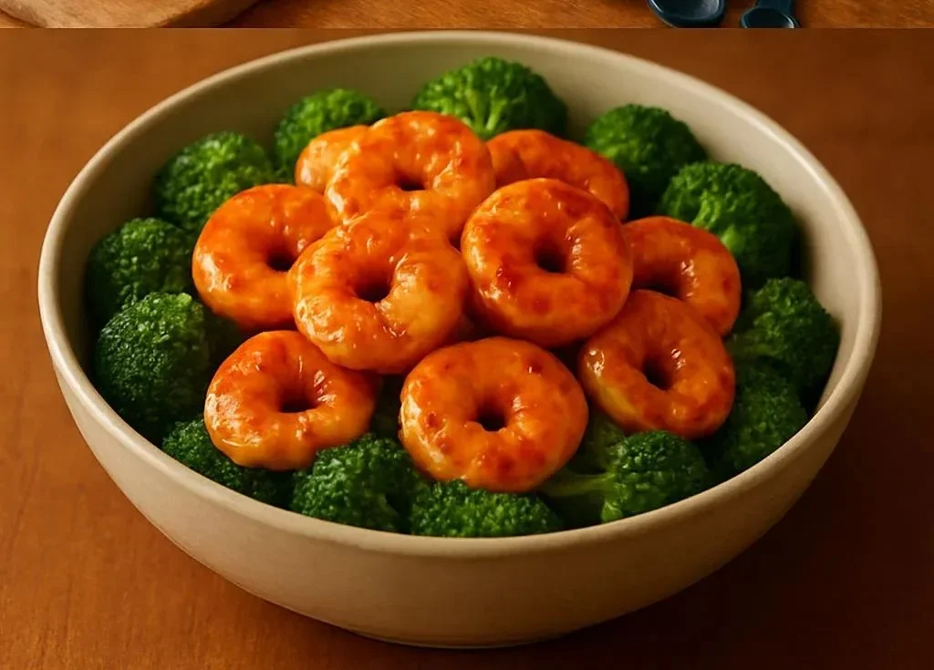 Delicious high-protein honey garlic shrimp served with fresh vegetables