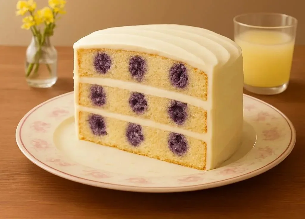 Homemade Lemon Blueberry Cake with fresh blueberries and lemon zest