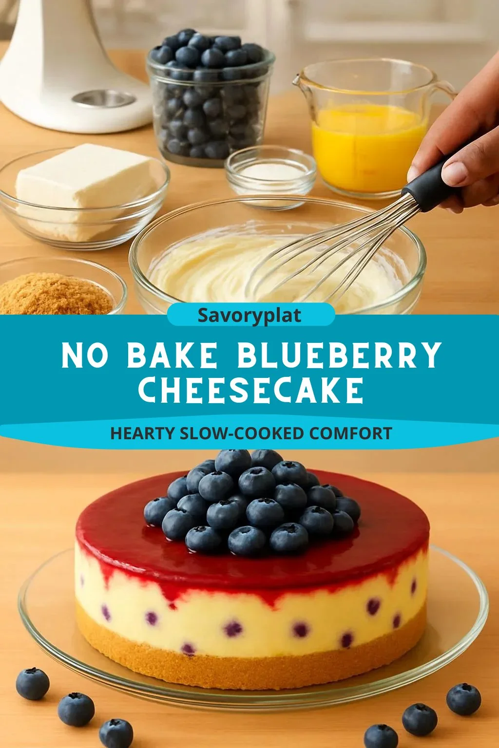 No Bake Blueberry Cheesecake
