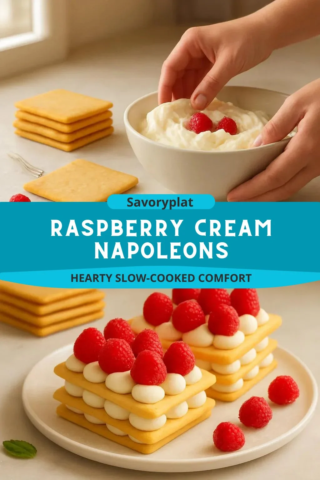 Raspberry Cream Napoleons