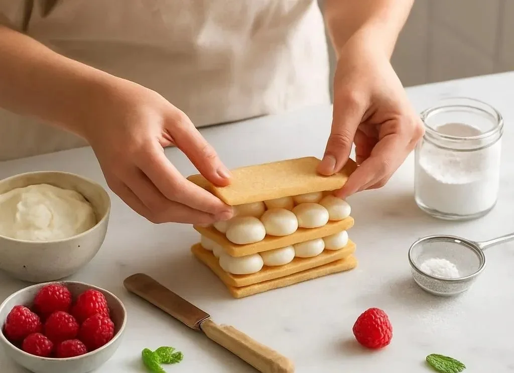 Raspberry Cream Napoleons