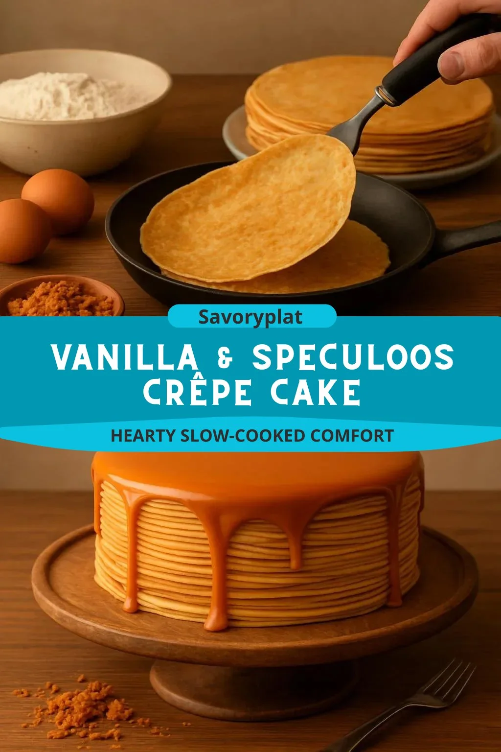 Vanilla & Speculoos Crêpe Cake